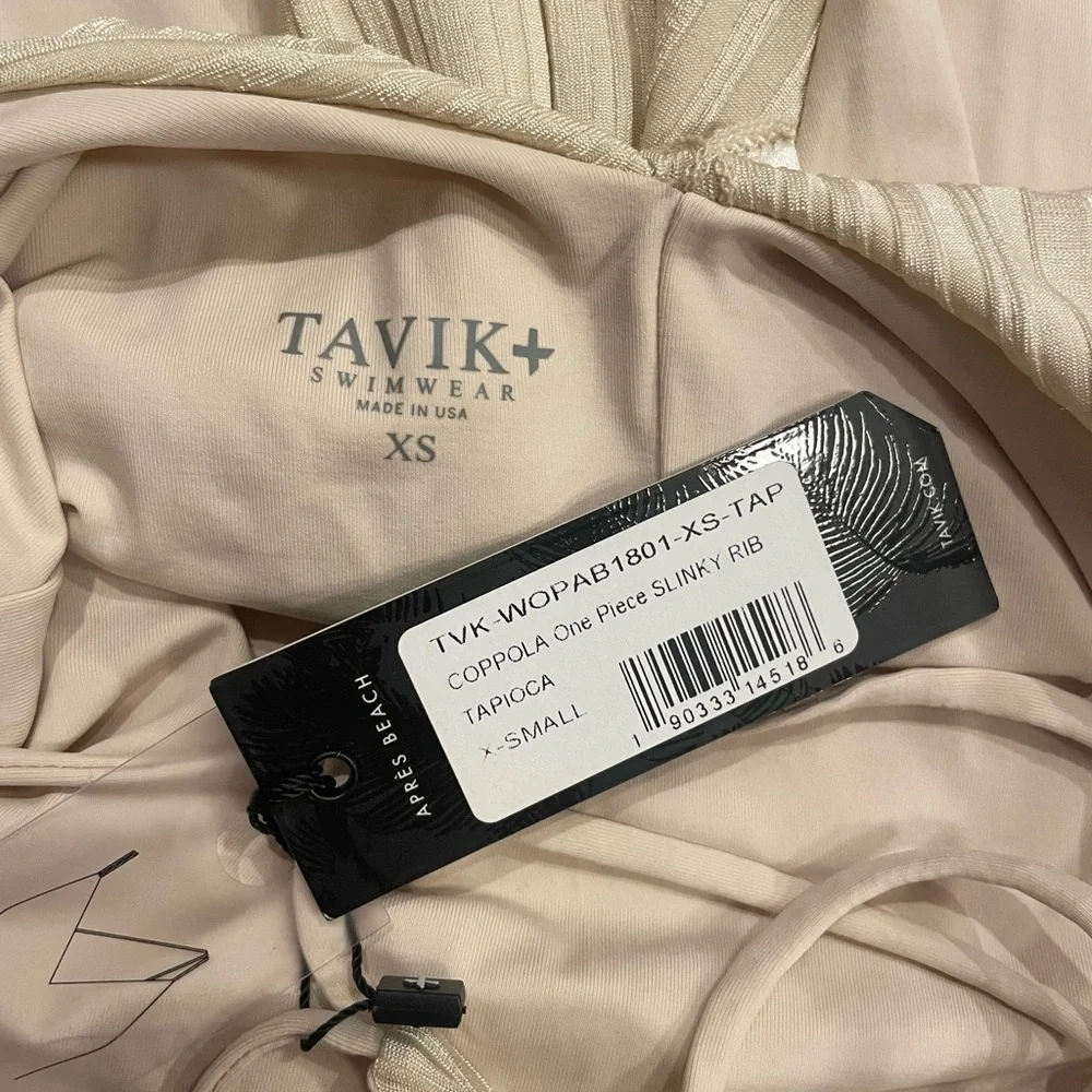 Anthropologie x Tavik Coppola One Piece Slinky Rib Swimsuit in Tapioca, size XS